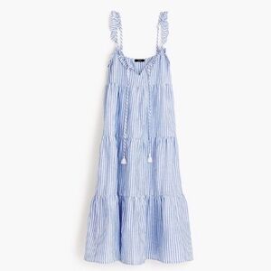 J. Crew Blue and White Striped Maxi Dress
